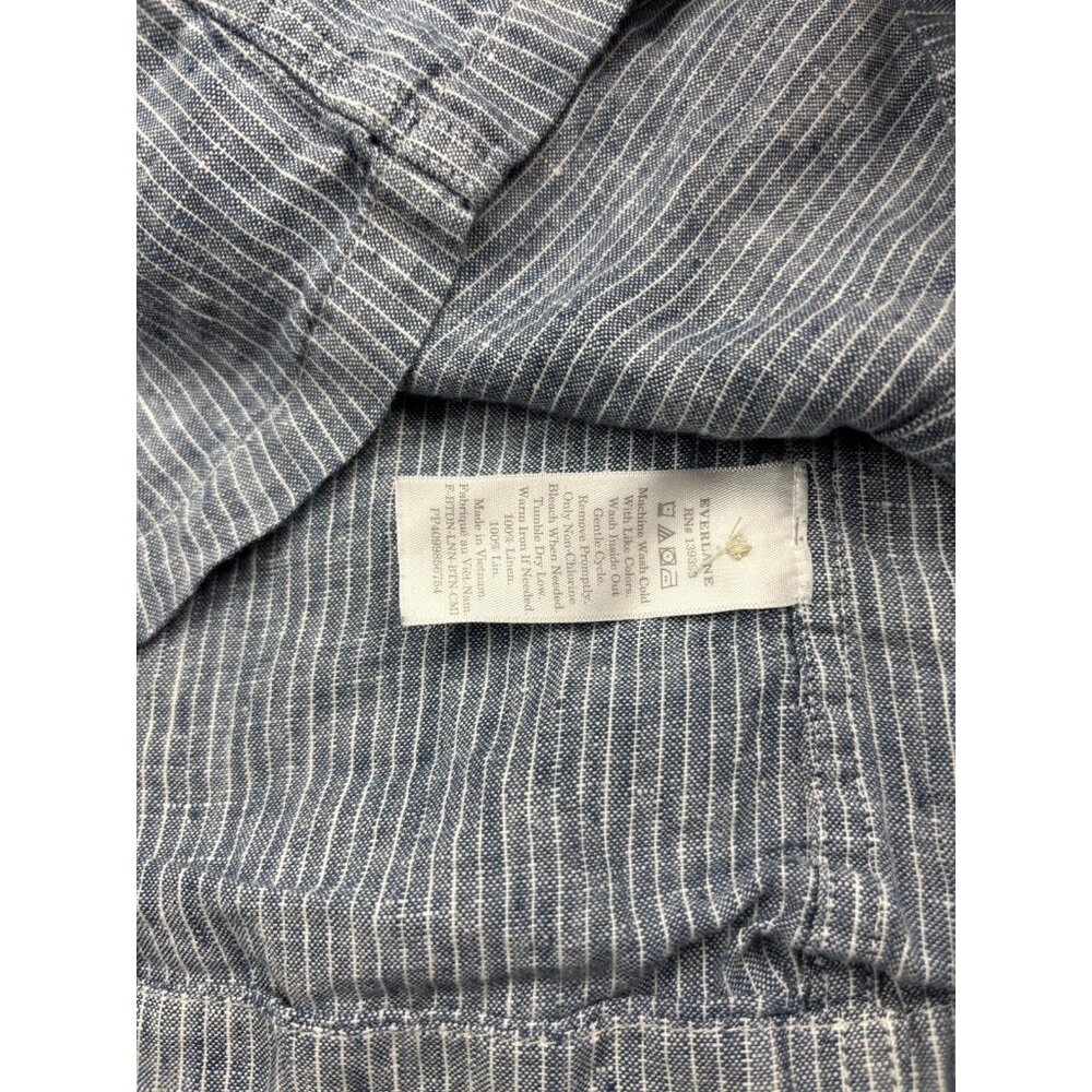 Everlane Shirt Womens 14 Blue White Striped Button Front Camisole Tank Top Crop - Picture 5 of 6